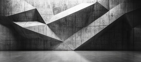 Poster - Abstract geometric concrete wall with textured surface suitable for modern architectural designs and urban environments