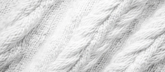 Poster - Knitted white sweater texture showcasing intricate patterns and soft fibers ideal for fashion and textile backgrounds