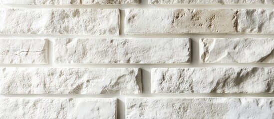 Poster - Textured white sand lime brick wall offering a modern and fresh backdrop for interior design projects and elegant home decor.
