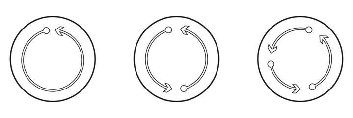 Fototapete - set of thin circle arrow vector icons. recycling icon. circular vector arrows. refresh and reload ar