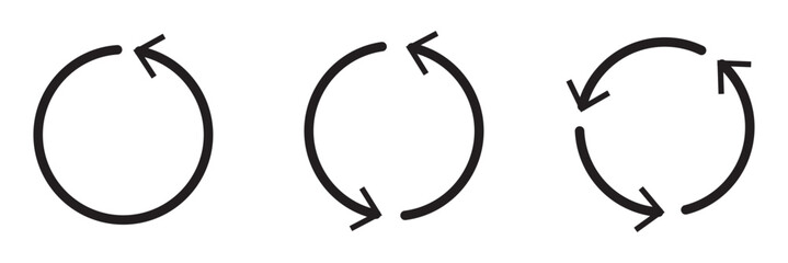 Fototapete - set of thin circle arrow vector icons. recycling icon. circular vector arrows. refresh and reload ar