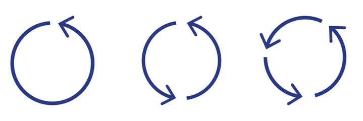 Fototapete - set of thin circle arrow vector icons. recycling icon. circular vector arrows. refresh and reload ar