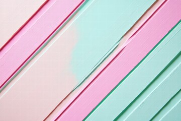 Poster - Colorful striped pattern featuring pastel pink and green hues on a textured background. Generative AI