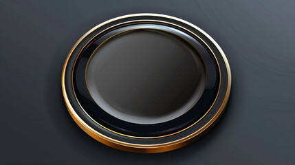 round button with gold 