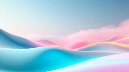 Poster - beautiful blue sky with pink clouds and a mountain range in the background. the sky is filled with a