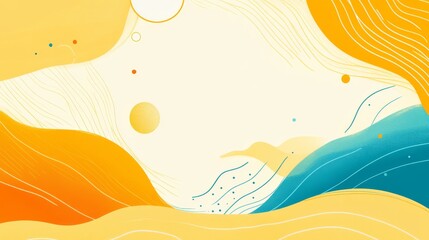 Wall Mural - summer solstice abstract background. featuring warm yellows, oranges, and light blues. highlighting 