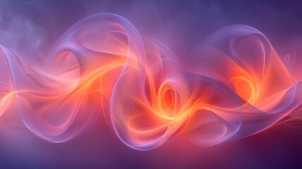 Fototapete - Vibrant swirls of color blend seamlessly, showcasing hues of purple, orange, and pink. The fluid shapes evoke a sense of movement and depth, capturing the viewer's imagination.