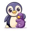 © Moezza - Cute Penguin Cartoon Kawaii Sticker. Character Vector Illustration