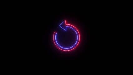 Poster - Neon glowing refresh button with retry animation and dynamic lighting effect. Try again concept.