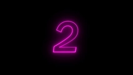 Poster - 4K neon pink countdown animation from 5 to 0 on a black background.