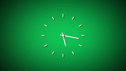 Poster - Abstract minimalist analog clock icon animation with ticking hands.