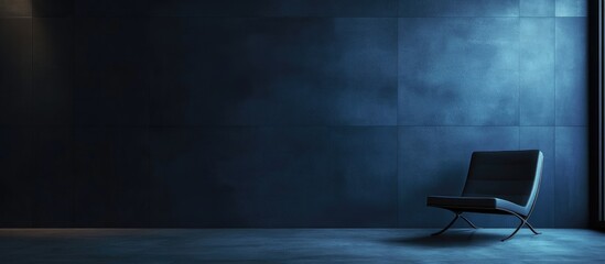 Poster - Modern business room with dark tones and minimalist design featuring empty space for text or branding opportunities