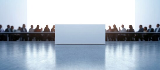 Poster - Business team in conference room with blank space for text creating a professional and collaborative atmosphere for discussions and presentations