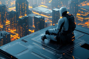 Poster - 3D render of AI stock technology featuring a CPU central processor unit and chipset on the printed circuit board, illustrating an electronic and technology concept, with selective focus and shallow