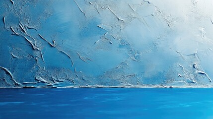 Poster - textured blue wall surface in an interior setting creating a serene backdrop with ample copy space f