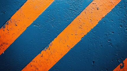 Poster - blue textured surface with diagonal orange lines and ample empty space for your creative text or gra