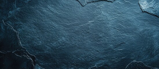 Poster - Sleek minimalist dark blue surface with textured patterns and ample negative space for design or text placement