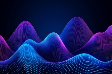 Poster - dynamic particles of a sound wave flow gracefully over a dark background, crafted by ai