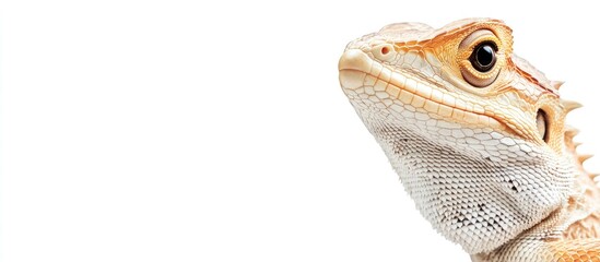 Poster - close up of barbary emperor dragon lizard showcasing intricate details with ample empty space for te