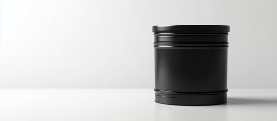 Poster - Black Oil Drum Isolated on White Background with Clear Empty Space for Text or Design Insert