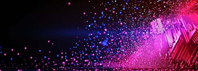 Poster - In a 3D context, abstract digital connection dots and lines create a network structure with a plexus effect, supported by a technology background