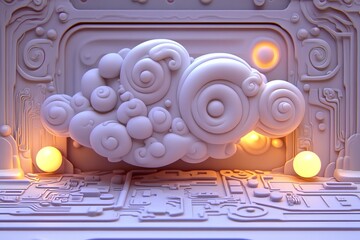 Poster - Stock of abstract futuristic data transfer technology concept