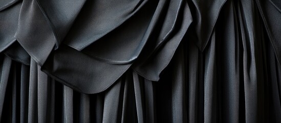 Poster - elegant black drapery with pleated folds providing ample copyspace for text in a stylish background 