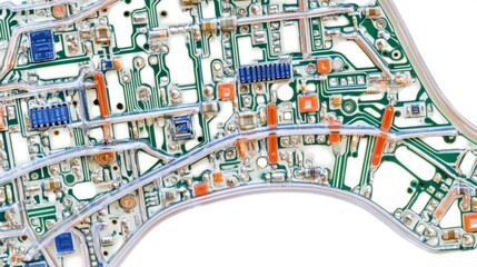 Poster - Illustration of an engineering concept with a technology web background