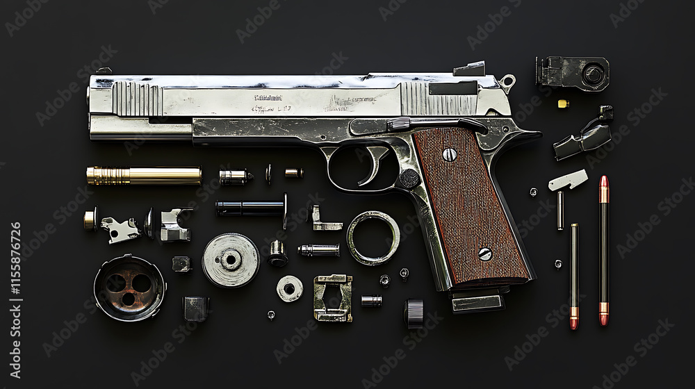 Pistol components, wallpaper, details of spare parts and components of ...
