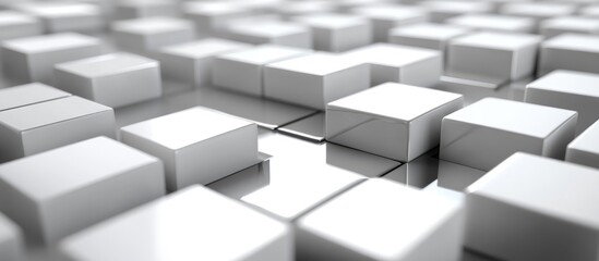 Poster - 3D Abstract Model of Business Intelligence with Empty Space for Text and Clean Design Elements for Corporate Use