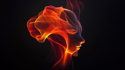 Wall Mural - generate an image of a stylized flame with intricate, sharp lines and fluid gradients