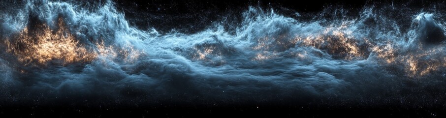 Poster - Dynamic wave in a futuristic, abstract background. Connecting background. Abstract wave. Stock. 3D rendering of big data technology