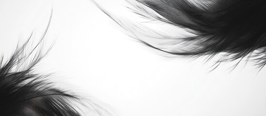 Poster - black feather texture soft blurred light tones with ample copyspace for text minimalistic background