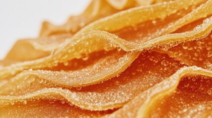 Poster - fresh orange rinds close up on white background with water droplets and space for text or advertisin