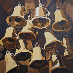 Wall Mural - Golden Bells: A Symphony of Faith and Sound