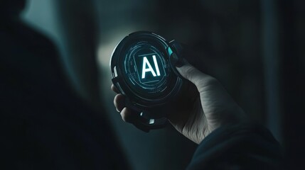Poster - A professional utilizes generative AI technology for his work tools. He converses with AI, uses a smart robot AI, and applies it to produce content or address work challenges