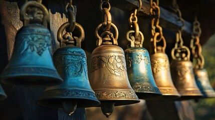 Wall Mural - Ancient Temple Bells: Serenity and Spirituality