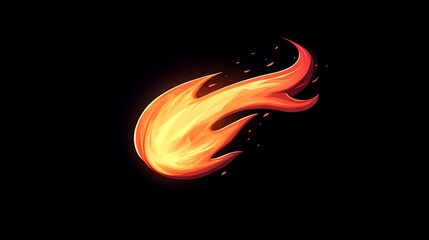 Wall Mural - illustrate a stylized flame with dynamic, jagged lines and rich gradients