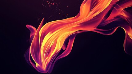 Wall Mural - illustrate a stylized flame with dynamic, jagged lines and rich gradients