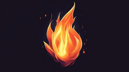 Wall Mural - illustrate a stylized flame with dynamic, jagged lines and rich gradients