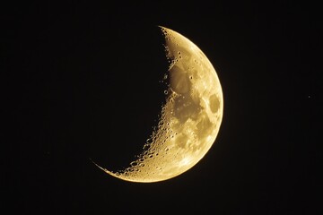 Wall Mural - Enchanting Night Sky Featuring Gleaming Stars and a Serene Crescent Moon