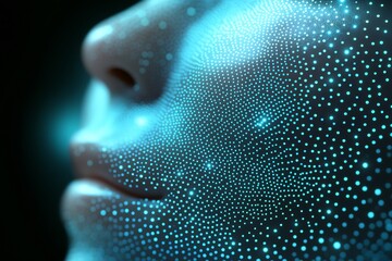 Poster - Digital Face with Dotted Pattern Representing Advanced AI Technologies : Generative AI