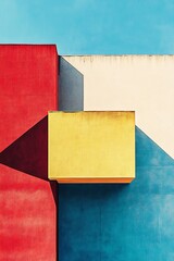 Poster - Modern Art Geometric Pattern of Colorful Blocks on Architectural Structure : Generative AI