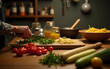 © Ventura - Preparing Fresh Ingredients in a Rustic Kitchen