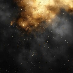 Wall Mural - Black and gold background with a lot of stars