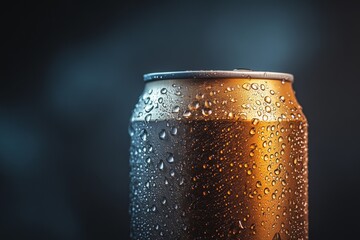 Wall Mural - Close-up of a Cold, Iced Drink Can