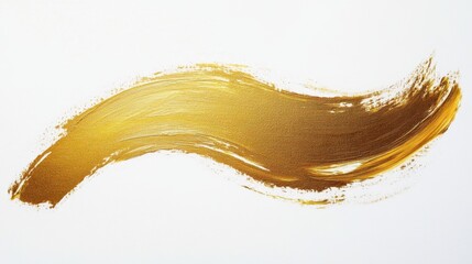Poster - Dynamic golden brush stroke art studio abstract artwork creative environment close-up view color and texture concept for seo