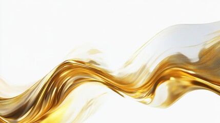 Poster - Fluid gold wave abstract art digital creation modern design minimalist style close-up view aesthetic appeal
