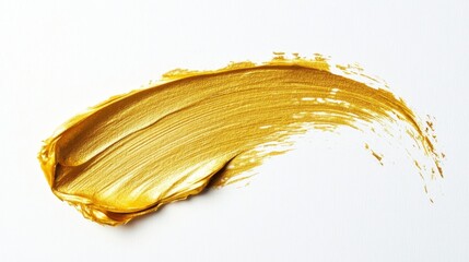 Poster - Artistic gold paint stroke studio abstract image creative space close-up visual texture for designers