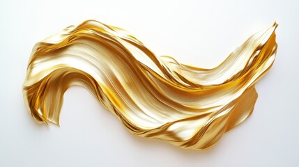 Poster - Dynamic gold stroke art modern studio abstract design bright environment close-up view creative concept for visual impact